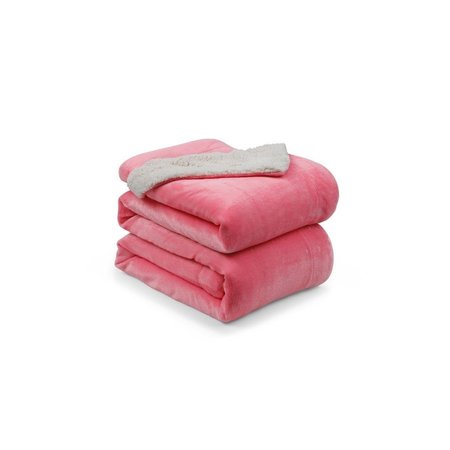L-BAIET 108 x 90 in. Sherpa King Blanket, Pink - 100 Percent Polyester 9178-K PINK